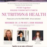 PCOS Together Online Community Forum-NUTRITION & HEALTH: Nov. 29th 5pm